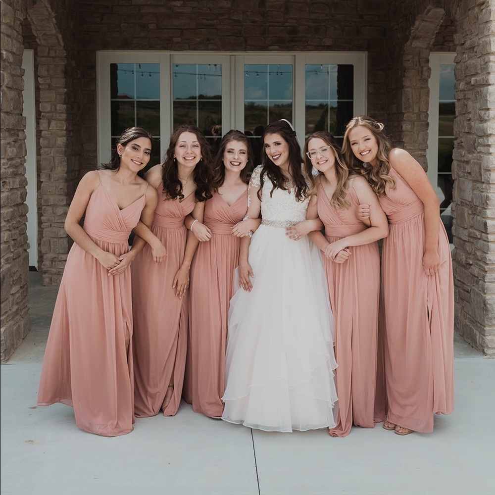 Mauve/pink bridesmaid dress